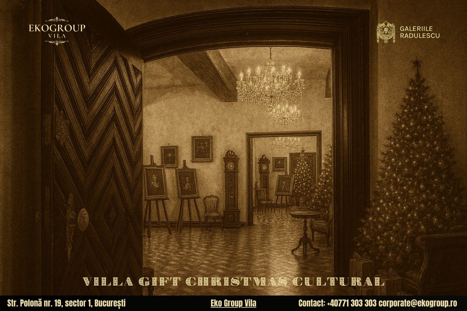 Cadou de Crăciun inedit pentru iubitorii de cultură: accesul la expoziția „Crăciunul anilor ’30” de la Eko Group Vila